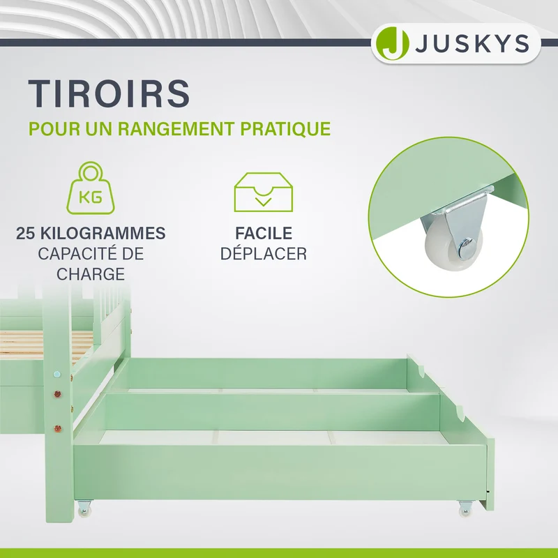 Kinderbett Marli 90 x 200 cm mit Bettkasten