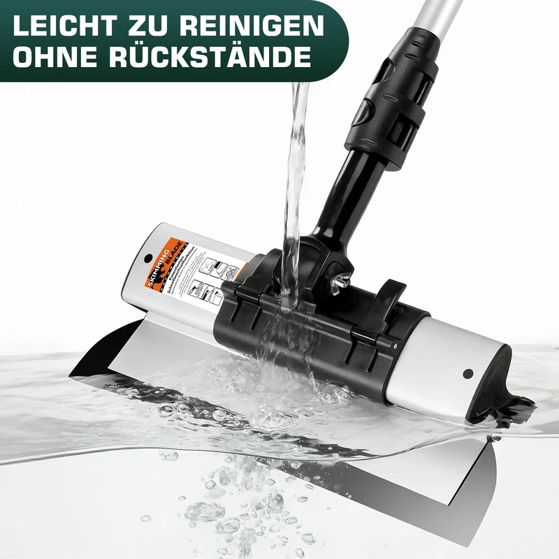 Profi Flächenspachtel System (21-tlg.) | 5 Größen, Teleskopstange, 5 Ersatzklingen & Koffer