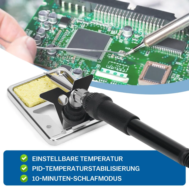 2-in-1 Lötstation mit Heißluft & 80W Lötkolben | 780W | PID-Temperaturregelung | Komplett-Set für SMD/BGA