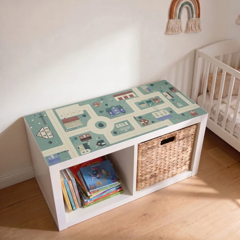 Spielfolie für IKEA Kallax Regal (2er, 3er, 4er), PVC freie Klebefolie, selbstklebende Möbelfolie
