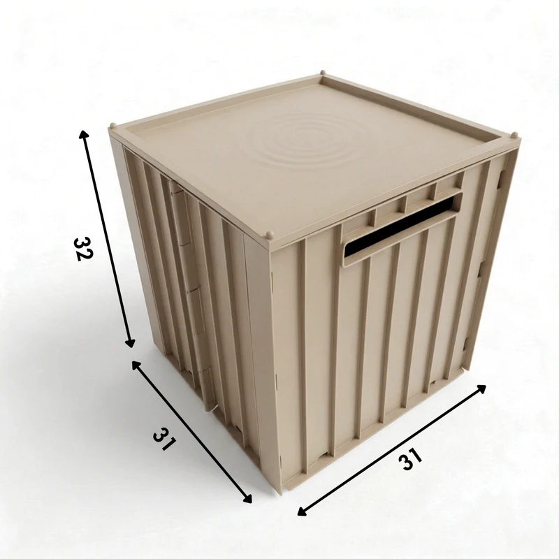 Kallax Klappbox mit Deckel, Braun & Grau, Box 31 x 31 x 32cm