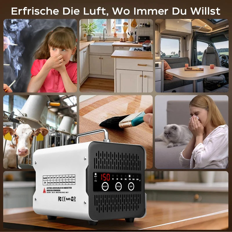 Ozongerät 65.000 mg/h für Auto, Hotel & Gewerbe – Ozon Generator zur Geruchsentfernung