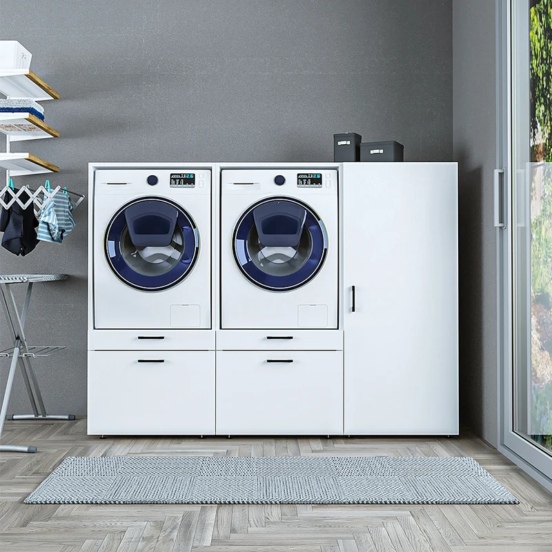 Roomart wasmachinekast SERIE 2, 194 cm, met 2 uitschuifplanken, in 2 kleuren