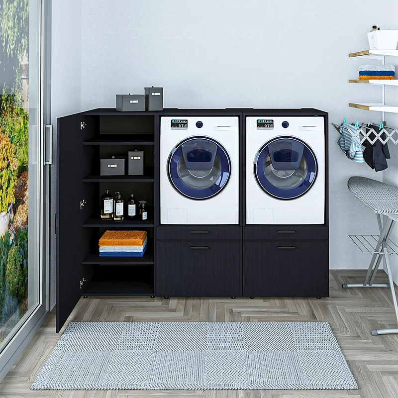 Roomart wasmachinekast SERIE 2, 194 cm, met 2 uitschuifplanken, in 2 kleuren