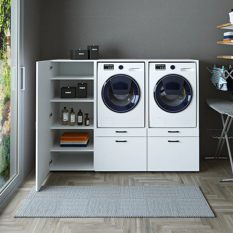 Roomart wasmachinekast SERIE 2, 194 cm, met 2 uitschuifplanken, in 2 kleuren