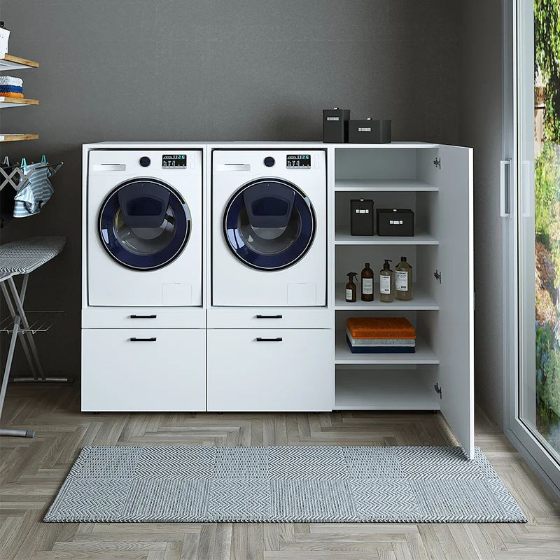 Roomart wasmachinekast SERIE 2, 194 cm, met 2 uitschuifplanken, in 2 kleuren