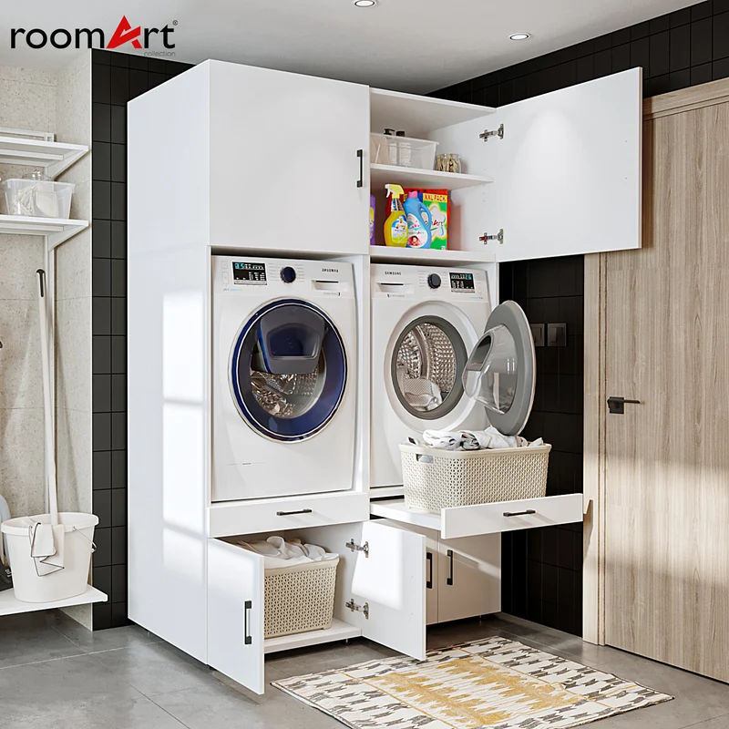 Roomart wasmachinekast SERIE 3, 134 cm, 205 cm hoog, in 3 kleuren