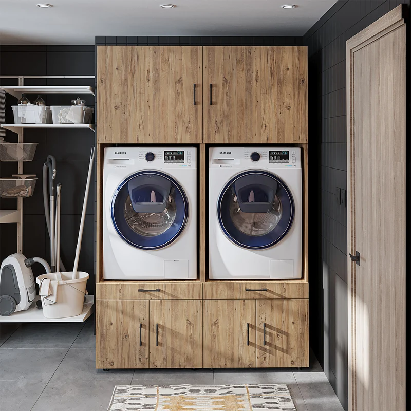 Roomart wasmachinekast SERIE 3, 134 cm, 205 cm hoog, in 3 kleuren