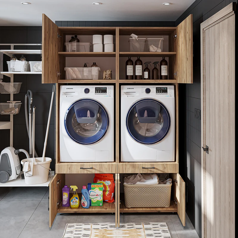 Roomart wasmachinekast SERIE 3, 134 cm, 205 cm hoog, in 3 kleuren