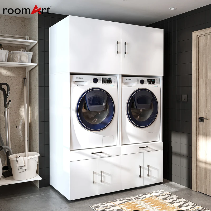 Roomart wasmachinekast SERIE 3, 134 cm, 205 cm hoog, in 3 kleuren