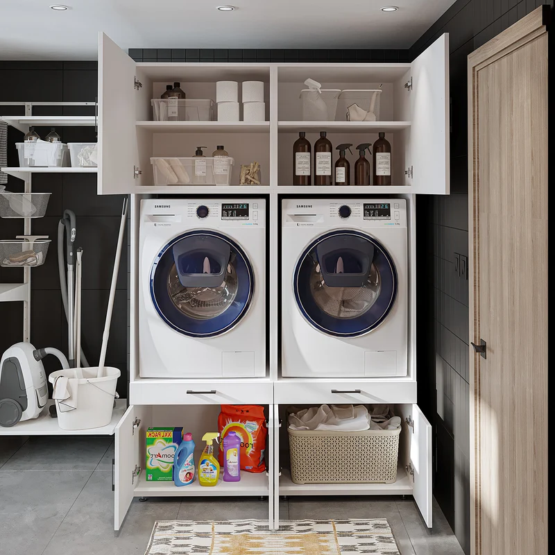 Roomart wasmachinekast SERIE 3, 134 cm, 205 cm hoog, in 3 kleuren