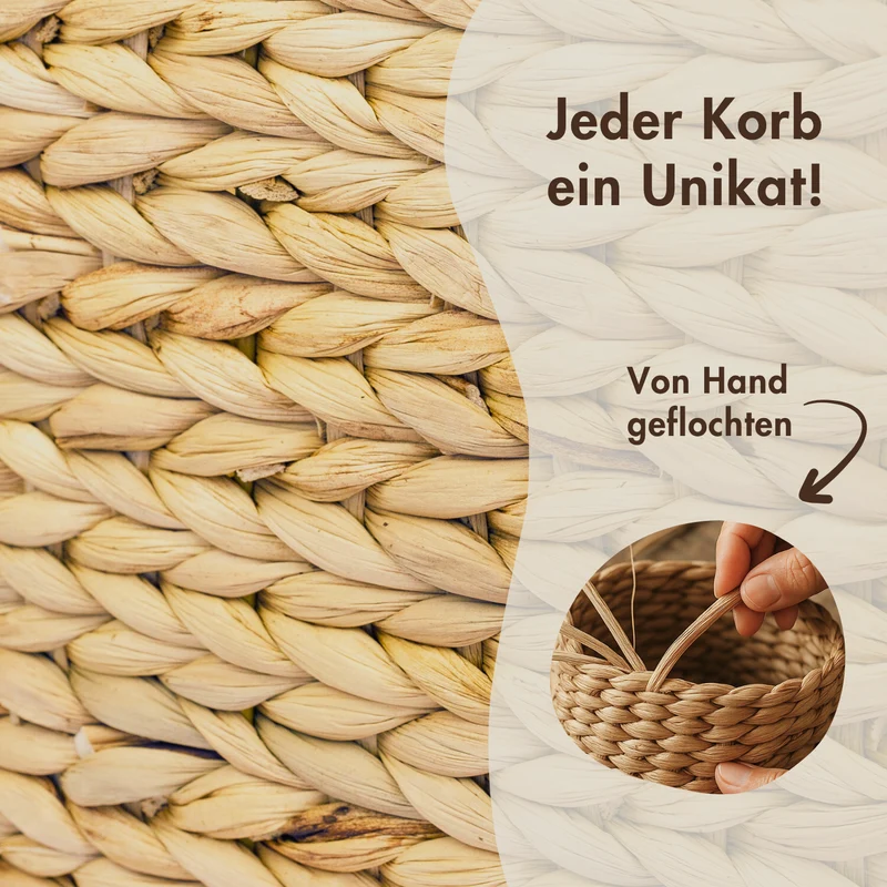 Korb für Kallax Regal aus Wasserhyazinthe 32 x 34,5 x 32cm, Seegras-Flechtkorb