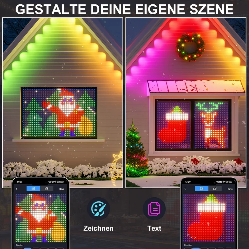 Smart Light Curtain LED Lichterketten Vorhang mit App Steuerung, Musikmodus & 400 LEDs – IP44 Innen & Außen