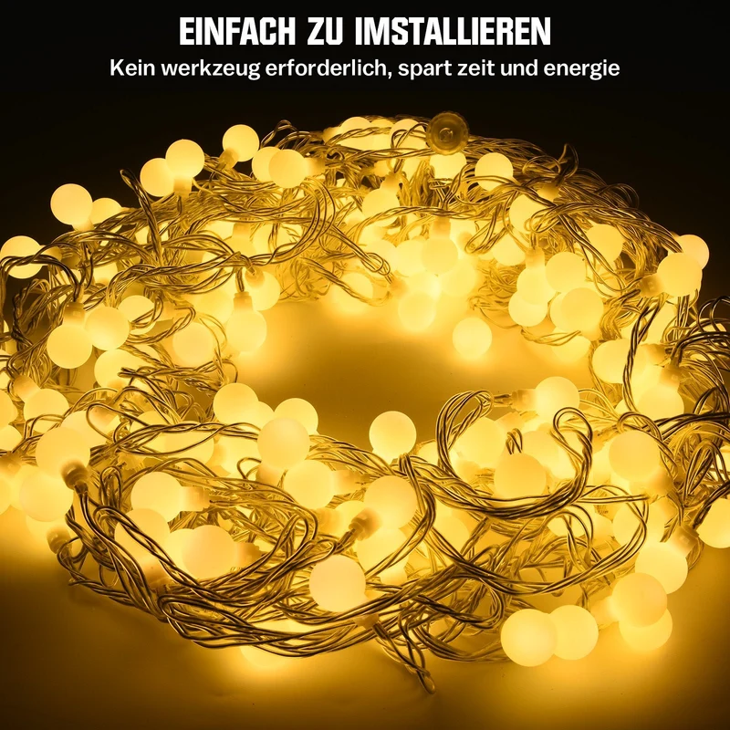 Sternenlichterkette für festliche Stimmung – 144 LEDs, 2 m Warmweiß