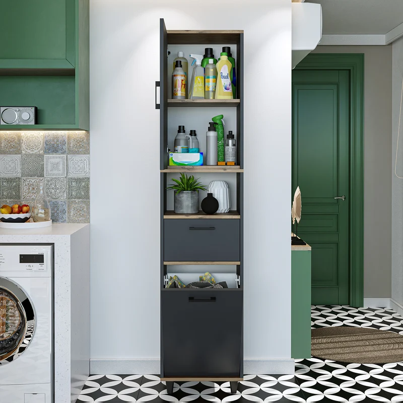RIM - KİRLİ SEPETLİ ÇOK AMAÇLI DOLAP - 200 CM