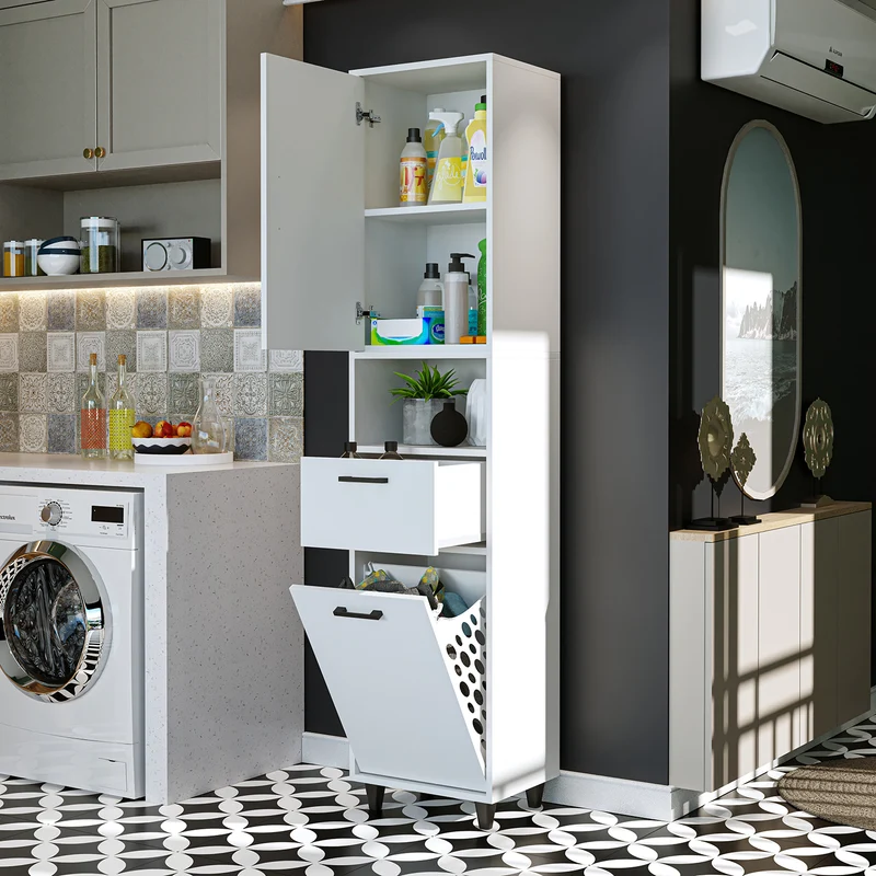 RIM - KİRLİ SEPETLİ ÇOK AMAÇLI DOLAP - 200 CM