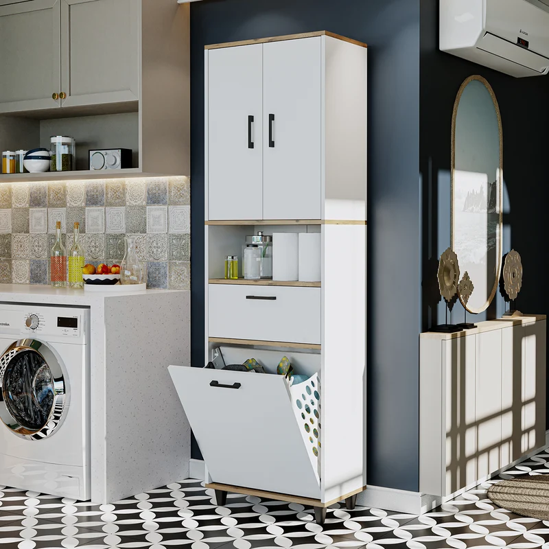 RIM - KİRLİ SEPETLİ ÇOK AMAÇLI DOLAP - 200 CM