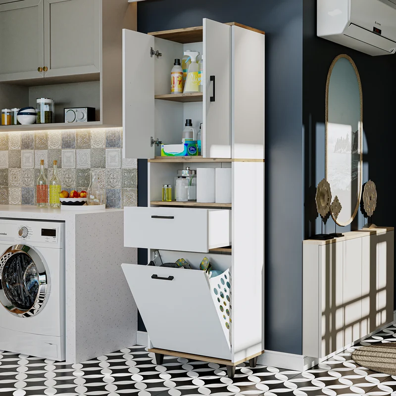 RIM - KİRLİ SEPETLİ ÇOK AMAÇLI DOLAP - 200 CM