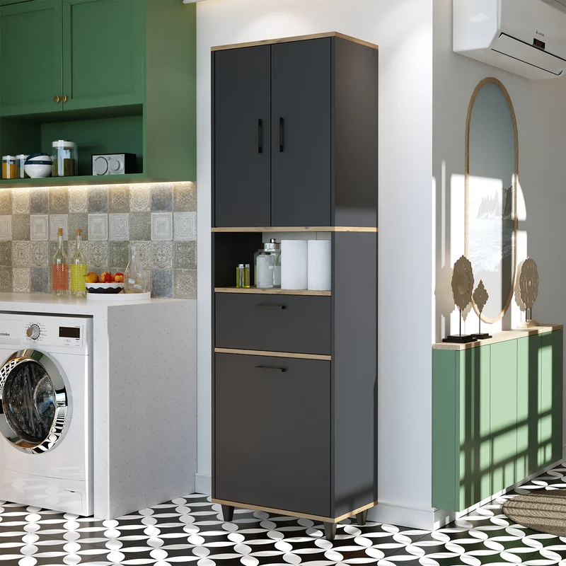 RIM - KİRLİ SEPETLİ ÇOK AMAÇLI DOLAP - 200 CM