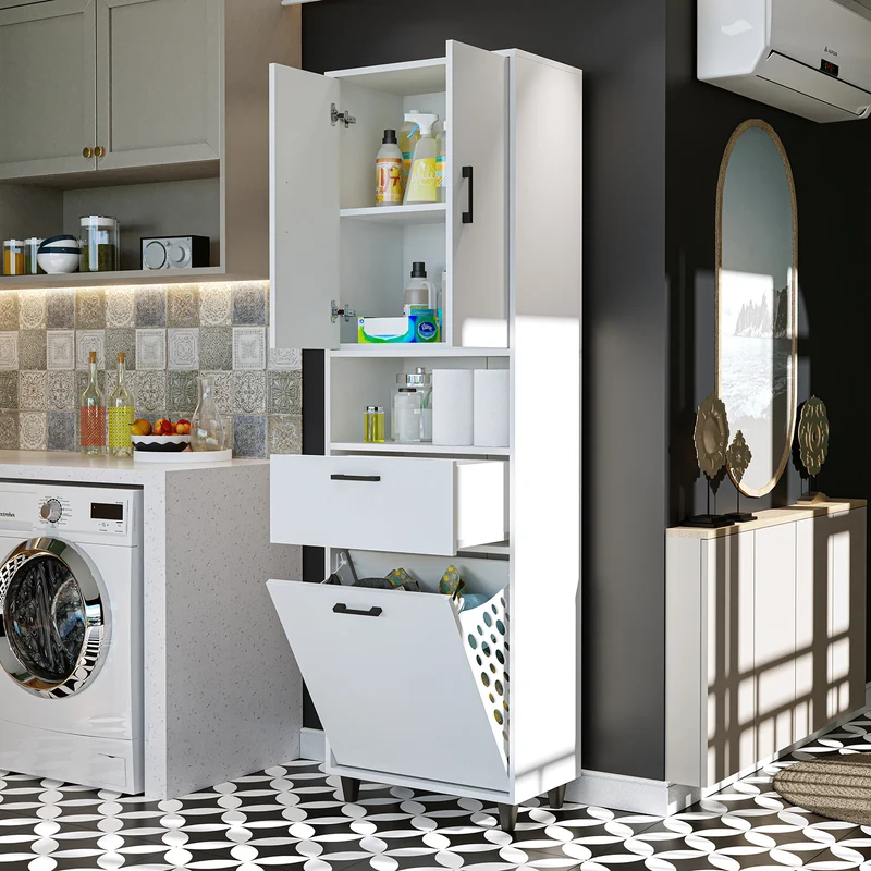 RIM - KİRLİ SEPETLİ ÇOK AMAÇLI DOLAP - 200 CM