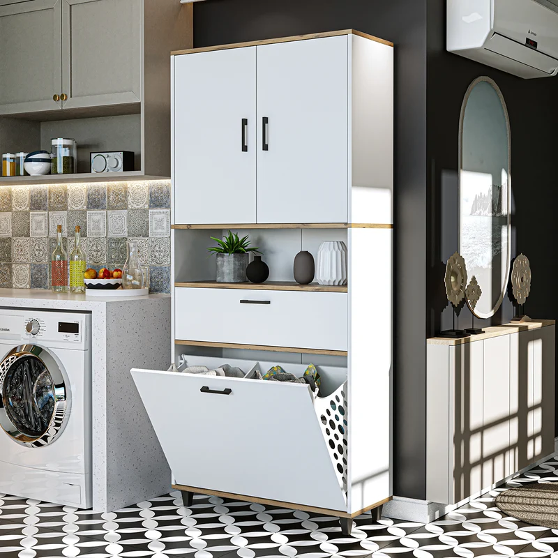RIM - KİRLİ SEPETLİ ÇOK AMAÇLI DOLAP - 200 CM