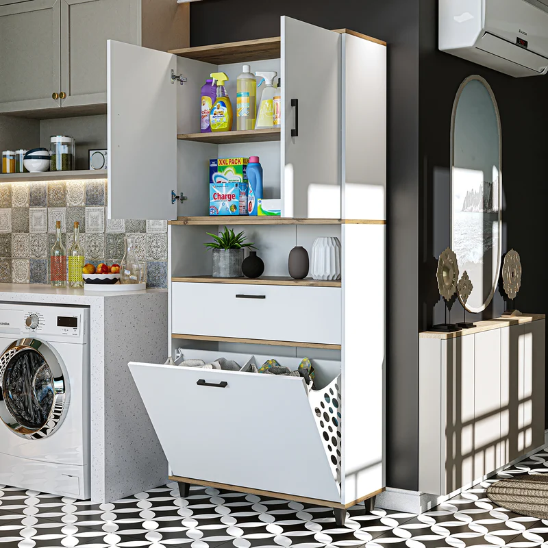RIM - KİRLİ SEPETLİ ÇOK AMAÇLI DOLAP - 200 CM