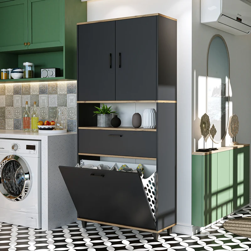 RIM - KİRLİ SEPETLİ ÇOK AMAÇLI DOLAP - 200 CM