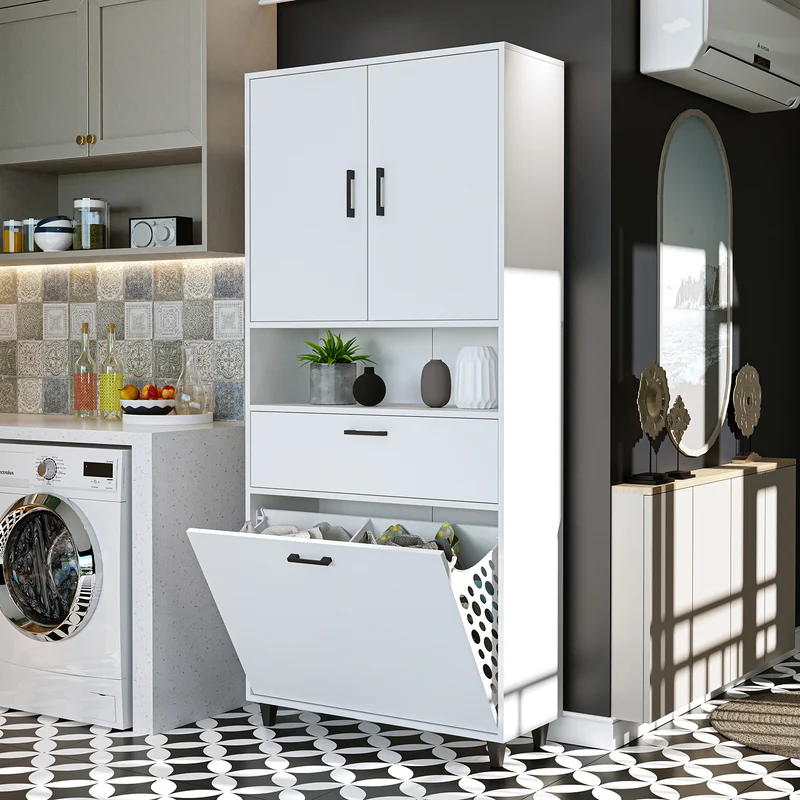 RIM - KİRLİ SEPETLİ ÇOK AMAÇLI DOLAP - 200 CM