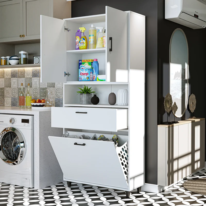 RIM - KİRLİ SEPETLİ ÇOK AMAÇLI DOLAP - 200 CM