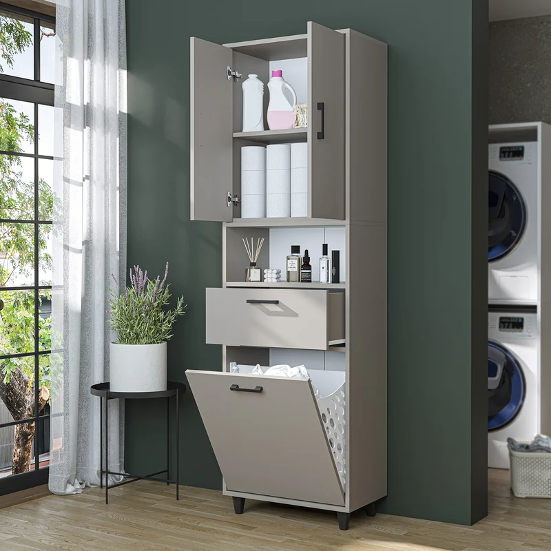 RIM - KİRLİ SEPETLİ ÇOK AMAÇLI DOLAP - 200 CM