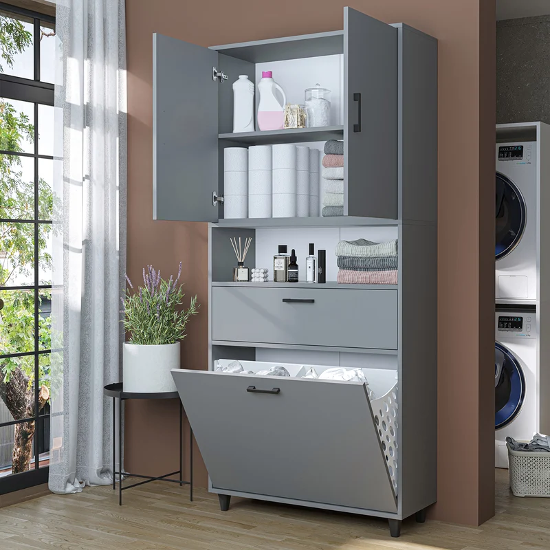 RIM - KİRLİ SEPETLİ ÇOK AMAÇLI DOLAP - 200 CM