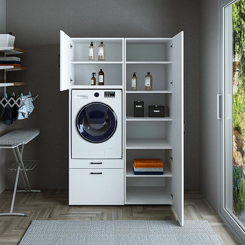 Roomart wasmachinekast SERIE 2, 127 cm, met hoge kast en uittrekplank, in 3 kleuren