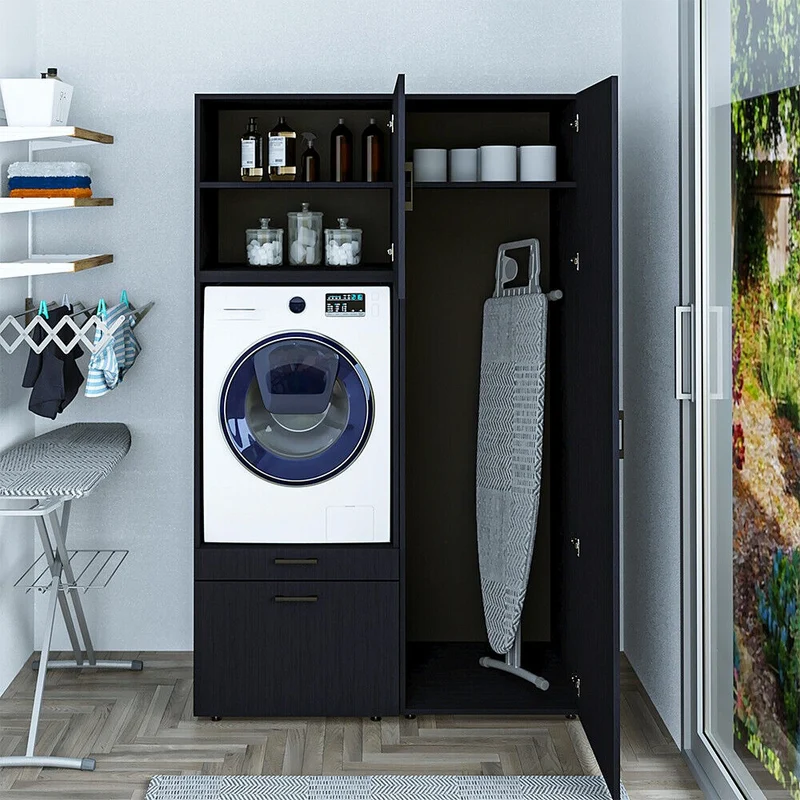 Roomart wasmachinekast SERIE 2, 127 cm, met hoge kast en uittrekplank, in 3 kleuren