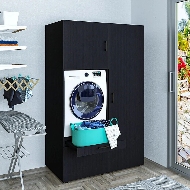 Roomart wasmachinekast SERIE 2, 127 cm, met hoge kast en uittrekplank, in 3 kleuren