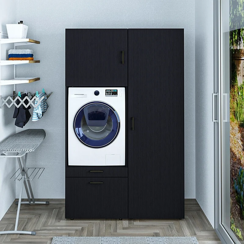 Roomart wasmachinekast SERIE 2, 127 cm, met hoge kast en uittrekplank, in 3 kleuren