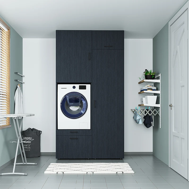Roomart wasmachinekast SERIE 2, 127 cm, met hoge kast en uittrekplank, in 3 kleuren