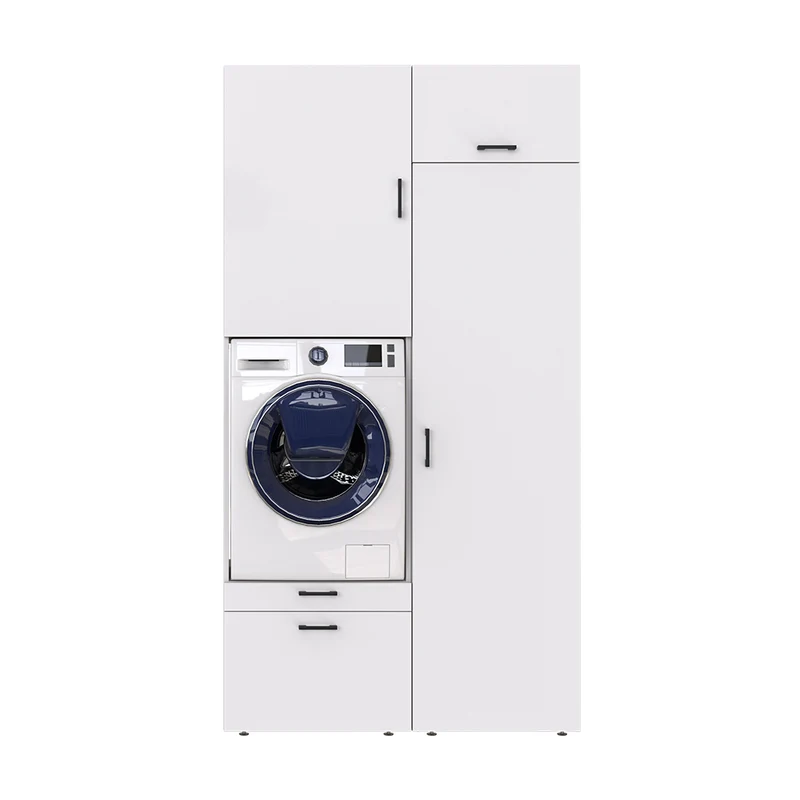 Roomart wasmachinekast SERIE 2, 127 cm, met hoge kast en uittrekplank, in 3 kleuren