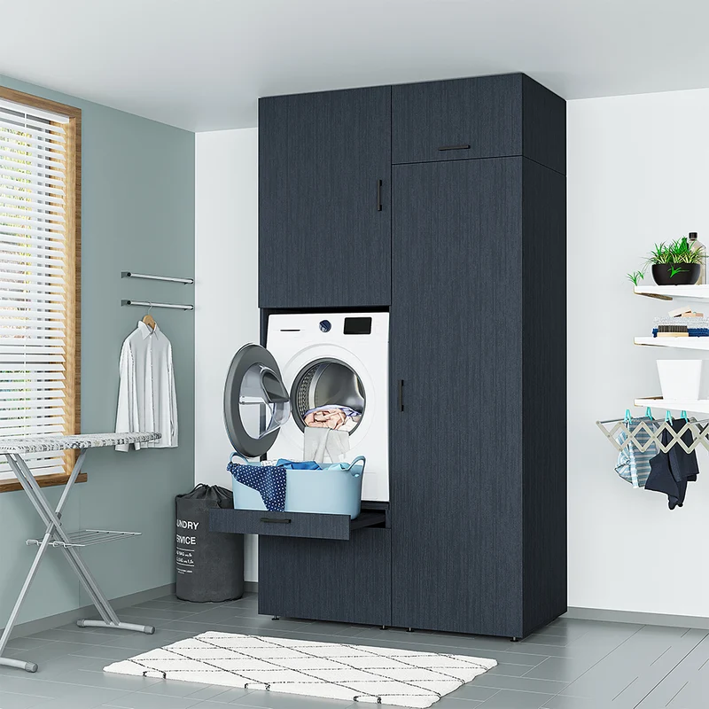 Roomart wasmachinekast SERIE 2, 127 cm, met hoge kast en uittrekplank, in 3 kleuren