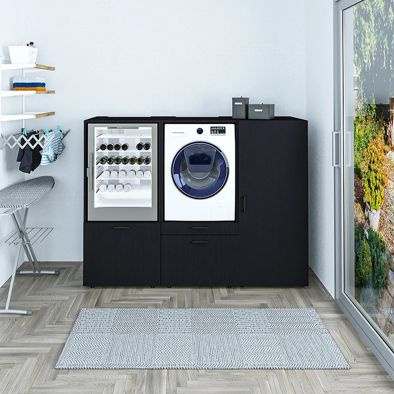 Roomart Waschmaschinenschrank SERIE 2, niedrige Schrankwand 194 oder 254 cm, in 2 Farben