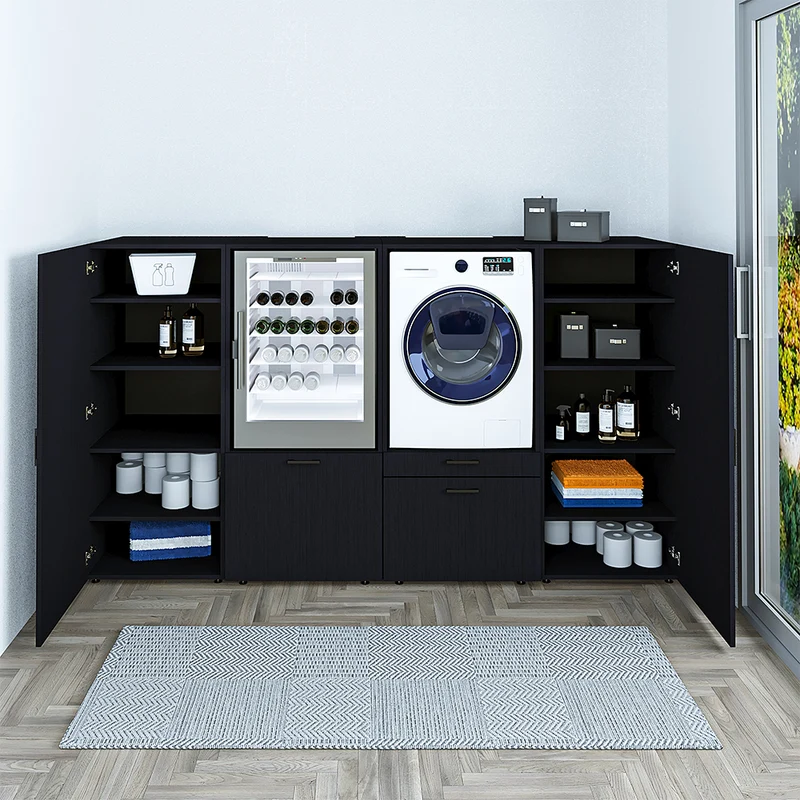 Roomart Waschmaschinenschrank SERIE 2, niedrige Schrankwand 194 oder 254 cm, in 2 Farben