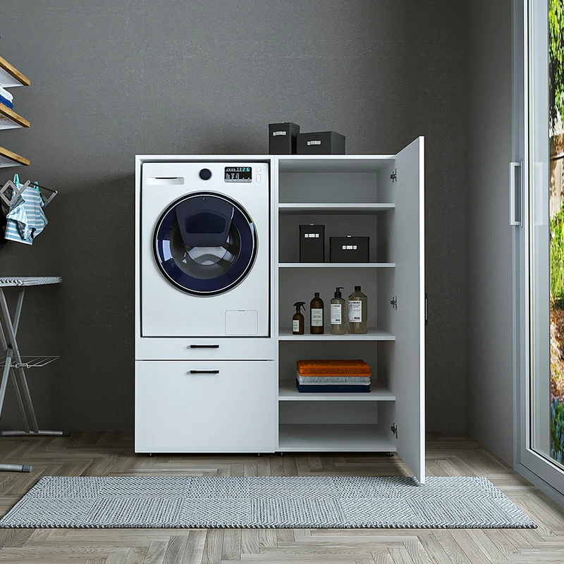 Roomart wasmachinekast SERIE 2, 127 cm, met multifunctionele kast, in 2 kleuren