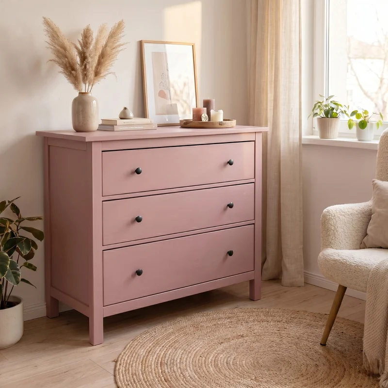 Möbelfarbe ohne Schleifen, Rosa 750ml Kreidefarbe ideal für IKEA Möbel, Kreidelack für ca. 6m²
