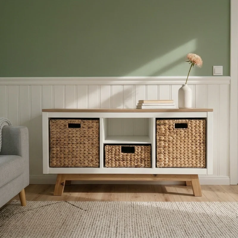 Untergestell für IKEA Kallax Regal 2er, 3er & 4er, Holz Gestell im Stil Eiche
