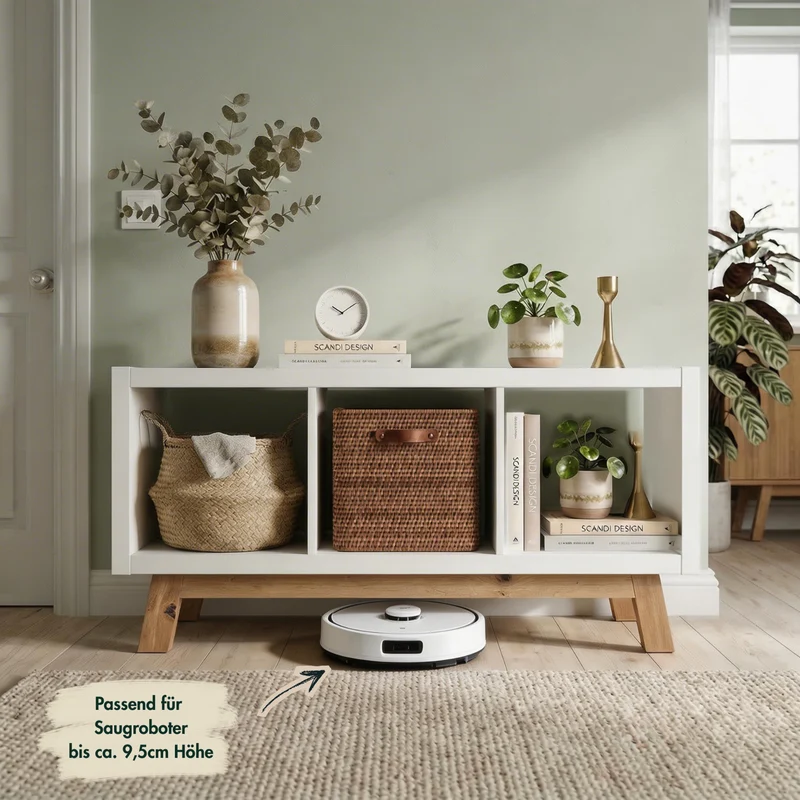 Untergestell für IKEA Kallax Regal 2er, 3er & 4er, Holz Gestell im Stil Eiche