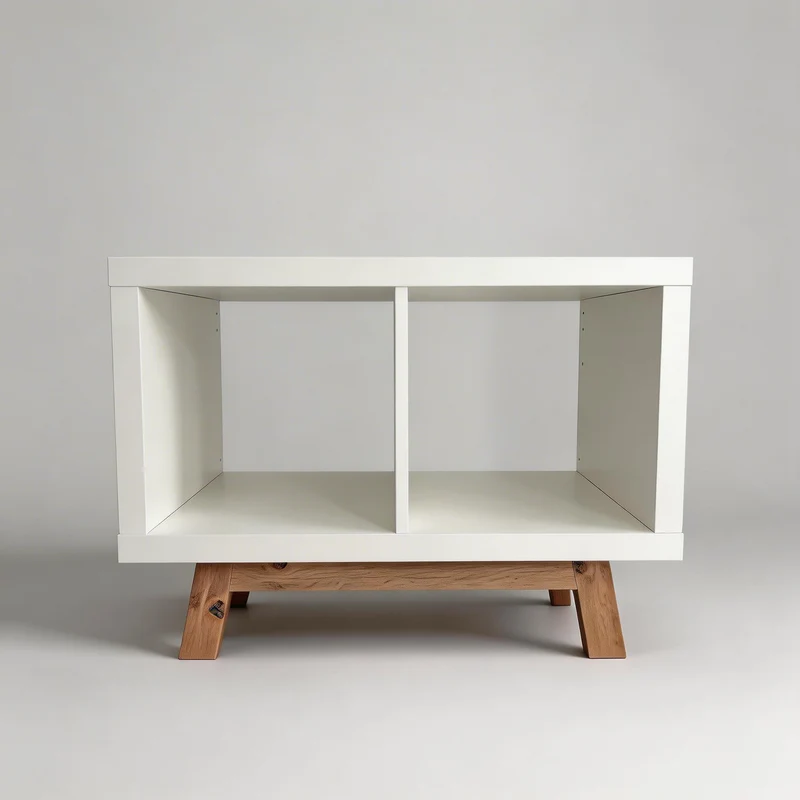 Untergestell für IKEA Kallax Regal 2 Fächer Breite, Holzgestell 62 x 33 x 14cm, Artisan Eiche