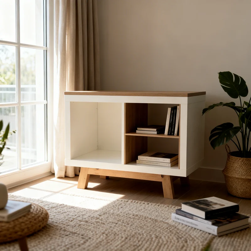 Untergestell für IKEA Kallax Regal 2er, 3er & 4er, Holz Gestell im Stil Eiche