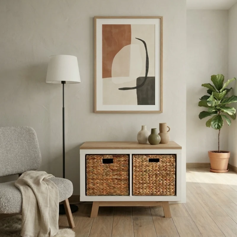 Untergestell für IKEA Kallax Regal 2er, 3er & 4er, Holz Gestell im Stil Eiche