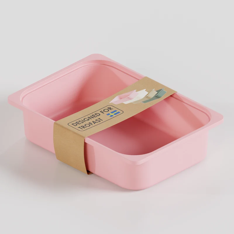 Box "TRÖVI" in Rosa - 42 x 30 x 10cm, passend für Trofast Regale