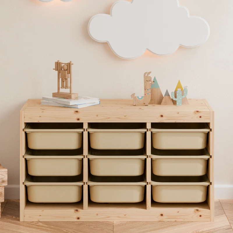 Box "TRÖVI" in Beige - 42 x 30 x 10cm, passend für Trofast Regale