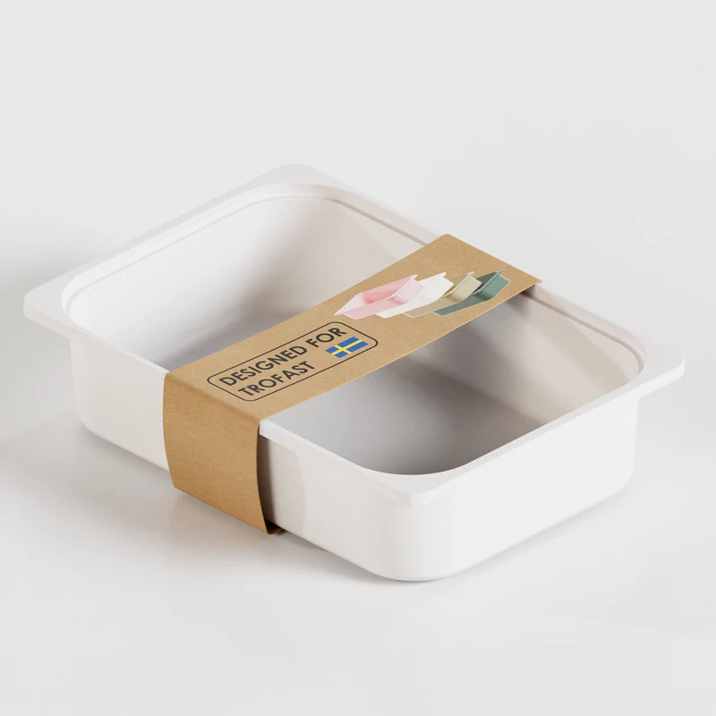 Box "TRÖVI" in Weiß - 42 x 30 x 10cm, passend für Trofast Regale